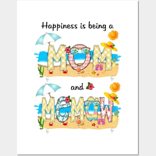 Happiness Is Being A Mom And Memaw Summer Beach Happy Mother's Posters and Art